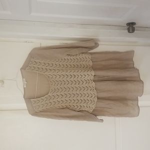 Indigo Soul Crochet Detail  Boho Blouse